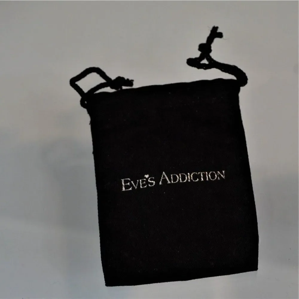 Eves Addiction Vintage Dust Bag Jewelry Storage Black Velour Drawstring